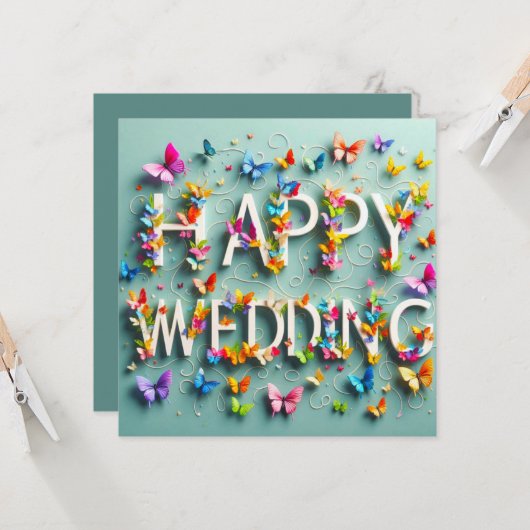 Happy 結婚's Greeting Cards カード (正面/裏面インサイチュ)