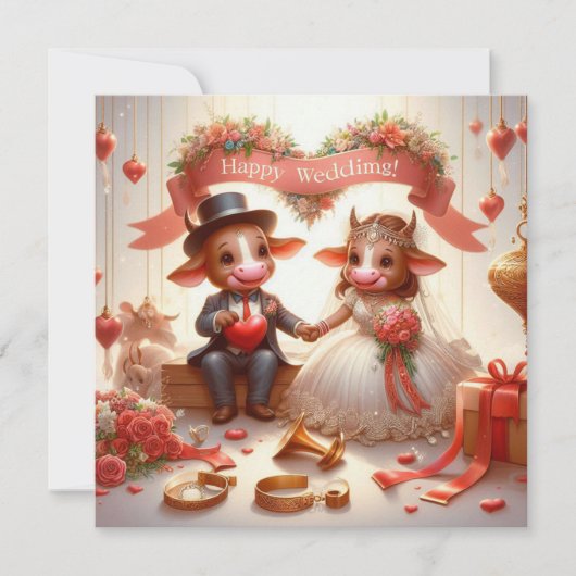 Happy 結婚's Greeting Cards 招待状 (正面)