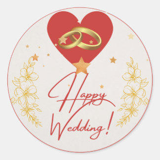 Happy 結婚's Sticker ラウンドシール