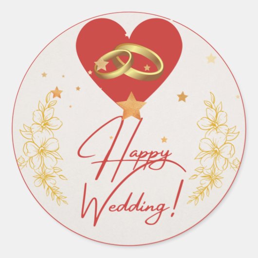 Happy 結婚's Sticker ラウンドシール (正面)
