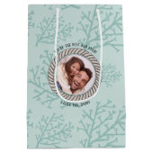 Happy 航海の Faters Day Seahorse & Coral Photo ミディアムペーパーバッグ (裏面)