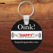 Happy 話 Hog!コピーOink!, happyhogspeaks.com キーホルダー (正面)