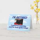 Happy 離れ Retimentの猫の眠る猫 カード (黄色い花)