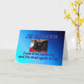 Happy 離れ Retimentの猫の眠る猫 カード (黄色い花)