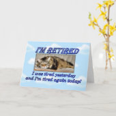 Happy 離れ Retimentの猫の眠る猫 カード (黄色い花)