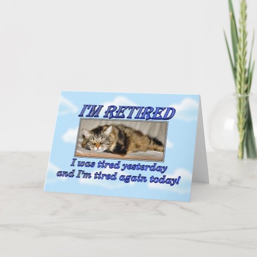 Happy 離れ Retimentの猫の眠る猫 カード (正面)