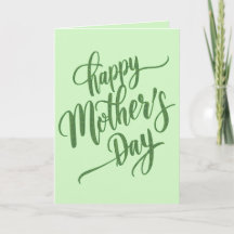Happy 鮮やか Mother's Day Light Greenフォトカード