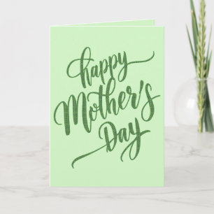 Happy 鮮やか Mother's Day Light Greenフォトカード 招待状