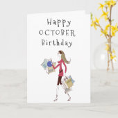 HAPPY ***10月*****HER**カード カード (黄色い花)