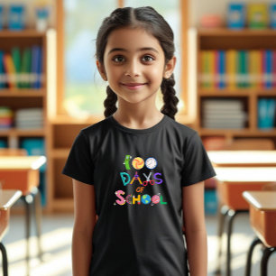 Happy 100日の子供のためのTシャツの女の子 Tシャツ