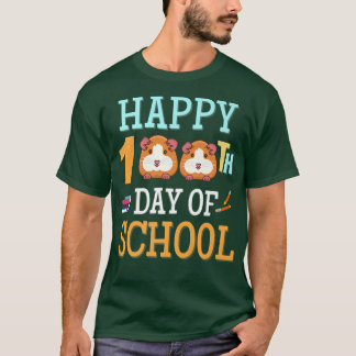 Happy 100日の学校モルモットKiに最適 Tシャツ