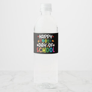 Happy 100日目の学校の先生 学生 ペットボトルラベル