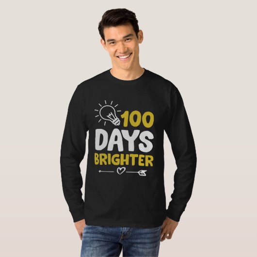 Happy 100 Days Brighter School Bright Light Bulb G Tシャツ (正面フル)