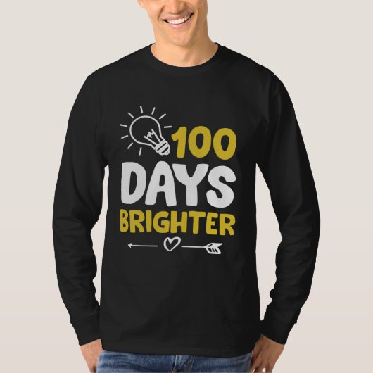 Happy 100 Days Brighter School Bright Light Bulb G Tシャツ (正面)