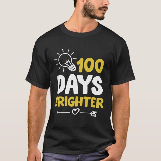 Happy 100 Days Brighter School Bright Light Bulb G Tシャツ (正面)