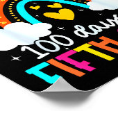 Happy 100 Days Of 5th Grade Kids Teacher 100th Day ポスター (角)