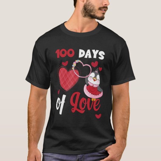 Happy 100 Days of school 100 days of love Cute pen Tシャツ (正面)