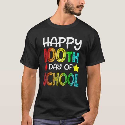 Happy 100 Days Of School 100th Day Student Kids Te Tシャツ (正面)