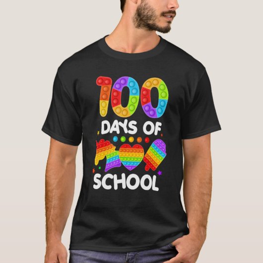 Happy 100 Days Of School And Still Poppin 100th Da Tシャツ (正面)
