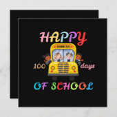 HAPPY 100 DAYS OF SCHOOL, BACK TO SCHOOL 招待状 (正面/裏面)