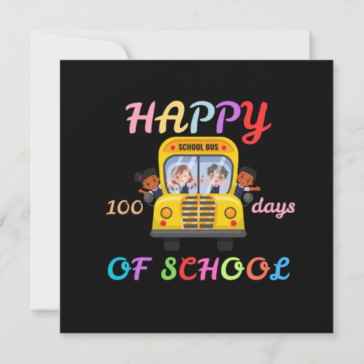 HAPPY 100 DAYS OF SCHOOL, BACK TO SCHOOL 招待状 (裏面)