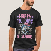 Happy 100 Days Of School Cool Shark  Math Teacher  Tシャツ (正面)
