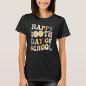 Happy 100 Days of School for Teacher Retro Groovy  Tシャツ (正面)