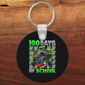 Happy 100 Days Of School Funny Monster Truck Stude キーホルダー (正面)