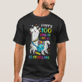 Happy 100 Days Of School Llama Pre K Students Teac Tシャツ (正面)