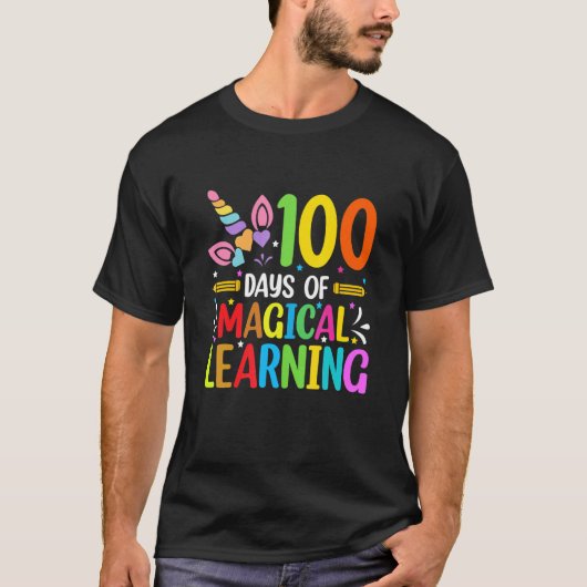Happy 100 Days Of School Magical Learning Shirt Un Tシャツ (正面)
