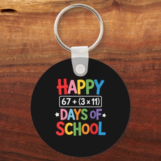 Happy 100 Days Of School Math Equation 100th Day T キーホルダー (正面)