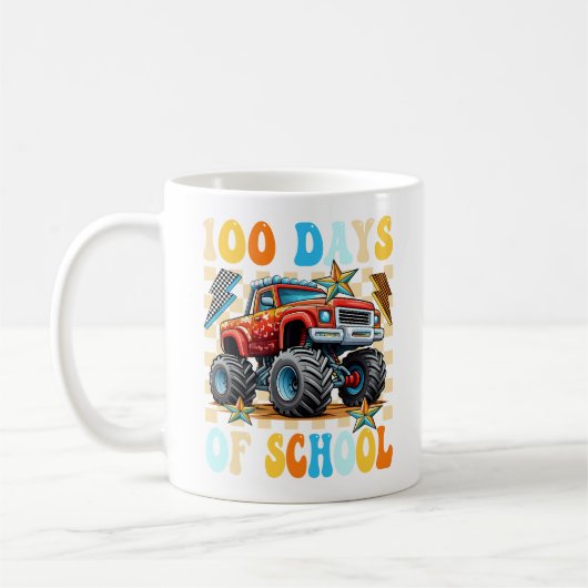 Happy 100 Days Of School Monster Truck コーヒーマグカップ (左)