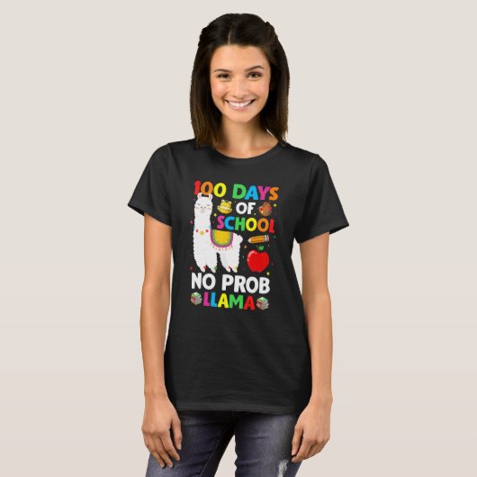 Happy 100 Days Of School No Pro-Llama Llama Teache Tシャツ (正面フル)