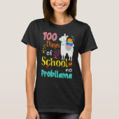 Happy 100 Days Of School No Problama School Llama  Tシャツ (正面)