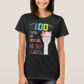 Happy 100 Days Of School No Probllama Llama 100th  Tシャツ (正面)