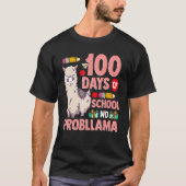 Happy 100 Days Of School No Probllama Llama 100th  Tシャツ (正面)