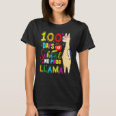 Happy 100 Days Of School No Probllama Llama 100th  Tシャツ (正面)