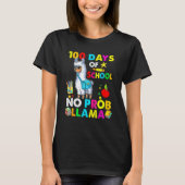 Happy 100 Days Of School No Probllama Llama 100th  Tシャツ (正面)