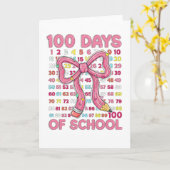 Happy 100 Days of School Pink Bow カード (黄色い花)
