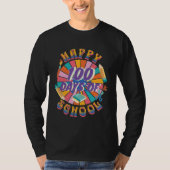 Happy 100 Days Of School Retro Groovy 100 Days Tシャツ (正面)