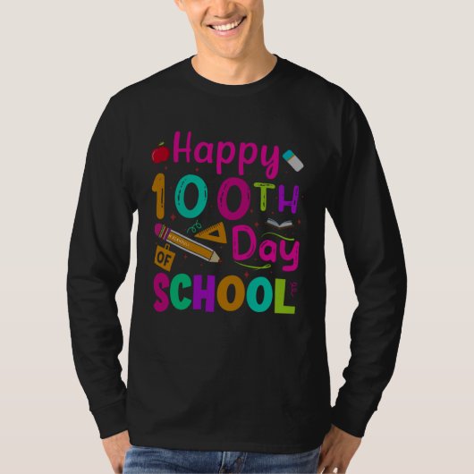 Happy 100 Days of School Teachers Kids 100th Day o Tシャツ (正面)