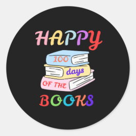 HAPPY 100 DAYS OF THE BOOKS FIRST DAY OF SCHOOL ラウンドシール
