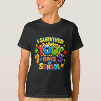Happy 100 Days School Math Equation kids t-shirt Tシャツ