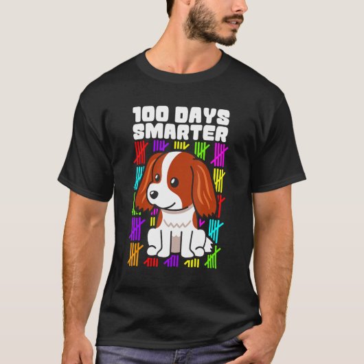 Happy 100 Days Smarter Dog Shirt, Golden Retriever Tシャツ (正面)