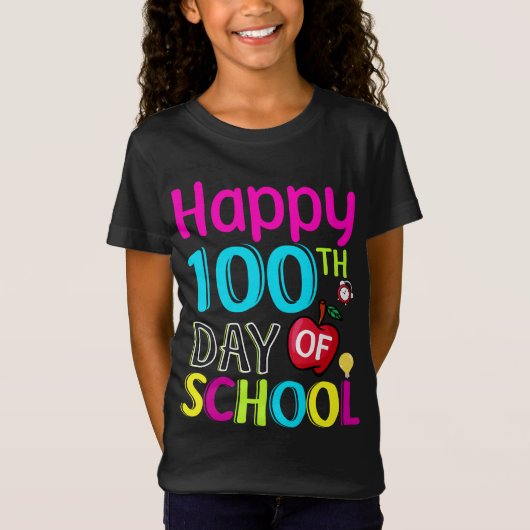 Happy-100-th-day-of-school Tシャツ (正面)