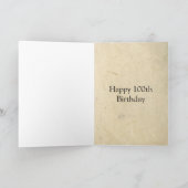 Happy 100thを意味する100代の辞書 カード (内部)