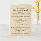 Happy 100thを意味する100代の辞書 カード (黄色い花)