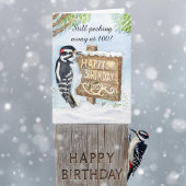 Happy 100th Birthday Downy Woodpecker カード