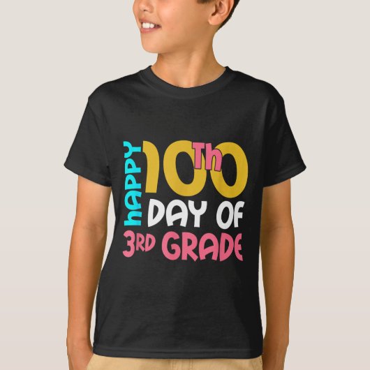 Happy 100th Day Of 3rd Grade 100 Days Of School Fo Tシャツ (正面)