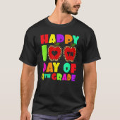 Happy 100th Day Of 4th Grade Leopard Teacher Fourt Tシャツ (正面)